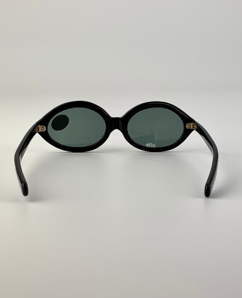 1960's Mod Oval Sunglasses Made in FRANCE Grayish Silver with Black Optical Quality NOS Dead Stock image 7