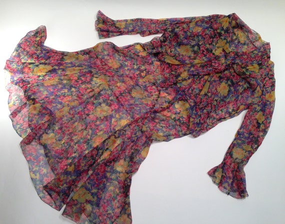 1920's Gatsby Dress - Sheer Silk Georgette - Bias-