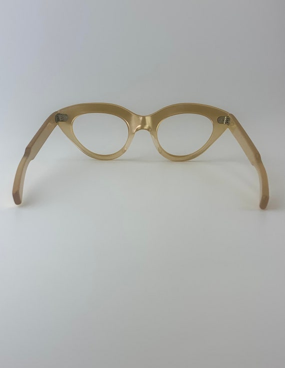 Vintage 1950'S Cat Eye Glasses - Light Gold Color… - image 7