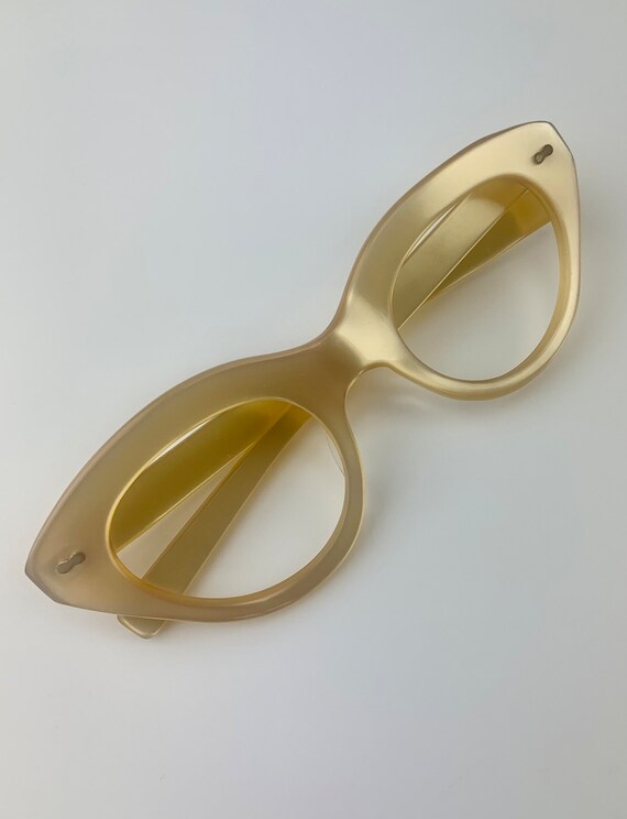 Vintage 1950'S Cat Eye Glasses - Light Gold Color… - image 2