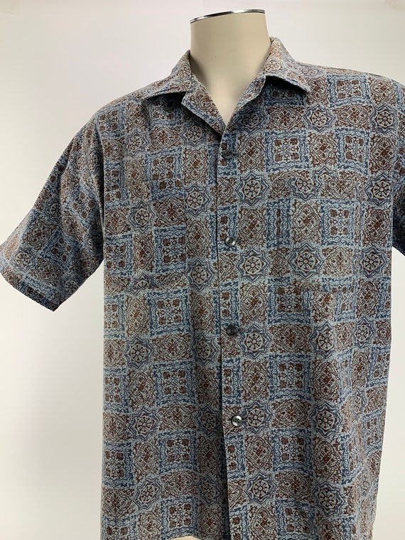 1960's Printed Shirt - All Cotton - Sears Label -… - image 3