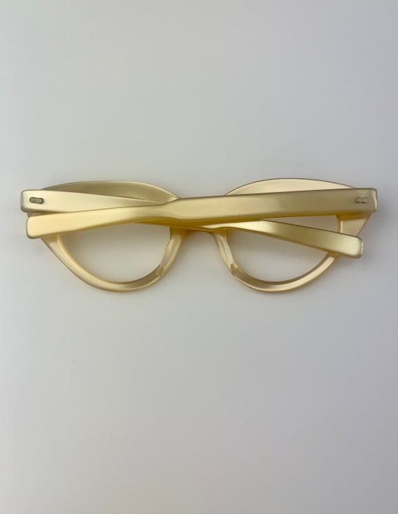 Vintage 1950'S Cat Eye Glasses - Light Gold Color… - image 3