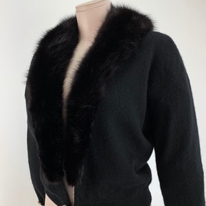 1950's Cashmere Sweater with Mink Collar 100% Pure Cashmere PRINGLE Made in Scotland Women's 36 Tailored Small to Medium image 5