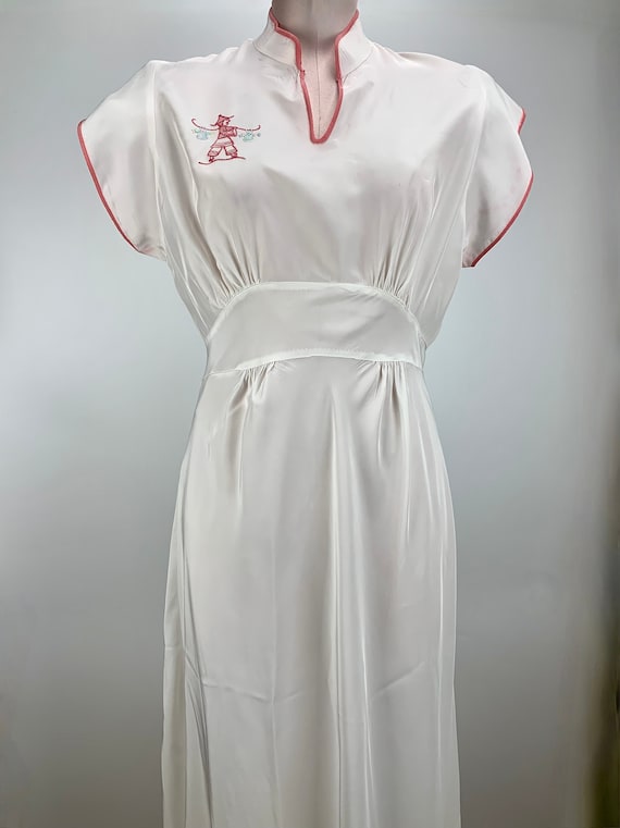 1940'S-50'S Bias-Cut Negligee Lingerie - White wit