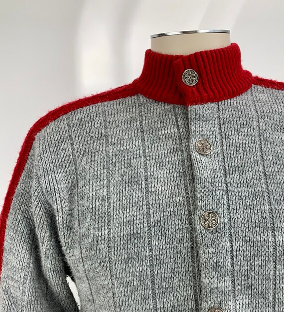 1960's MOD Ski Sweater - PURITAN Label - Gray wit… - image 6