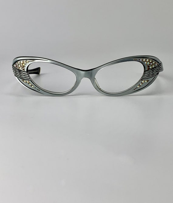 1950's Early 60's Oval Cat Eye Frames - Silvery Gr