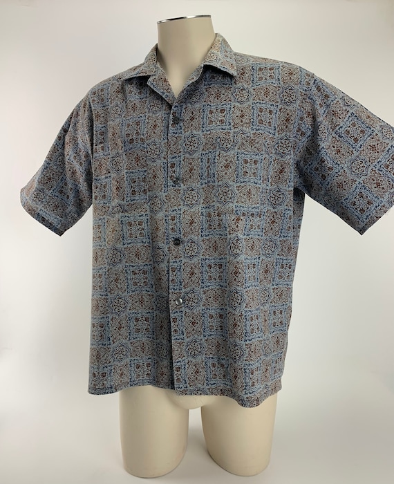 1960's Printed Shirt - All Cotton - Sears Label -… - image 1