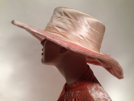 1900-1920's Silk FUR-FELT HAT - Authentic Vintage… - image 3