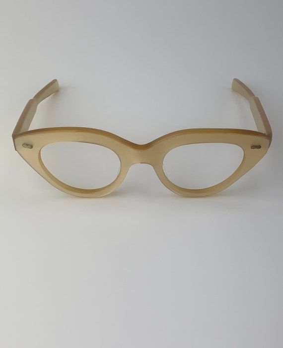 Vintage 1950'S Cat Eye Glasses - Light Gold Color… - image 9