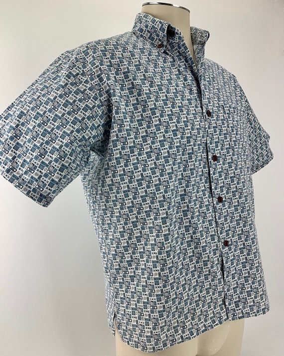 1960's Shirt - All Cotton - FINK Label - Tiny Blu… - image 6