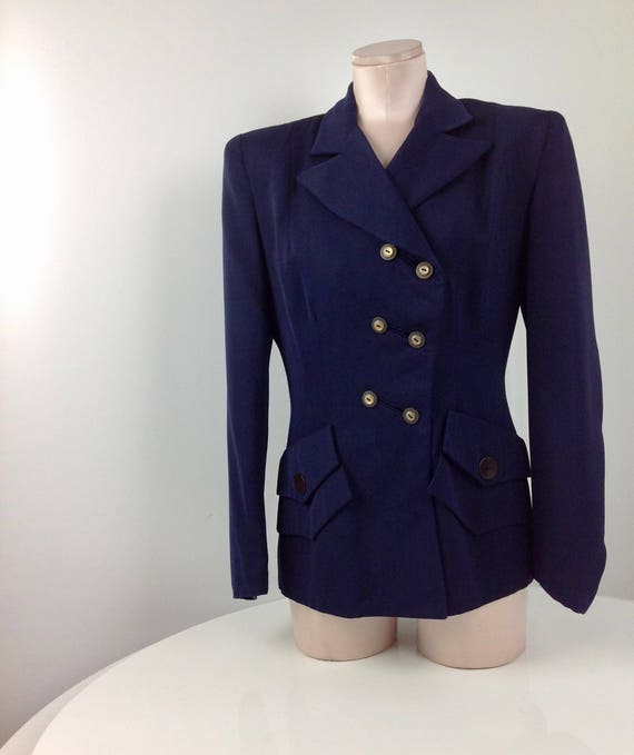 1940'S Gabardine Jacket / Rayon Gabardine / Asymme