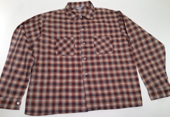 années 1960 lumière poids Brown Brown Brown coton Plaid Shirt avec un poches plaquées / / hommes gros a89ef6 années 1960 lumière poids Brown Brown Brown coton Plaid Shirt avec un poches plaquées / / hommes gros a89ef6