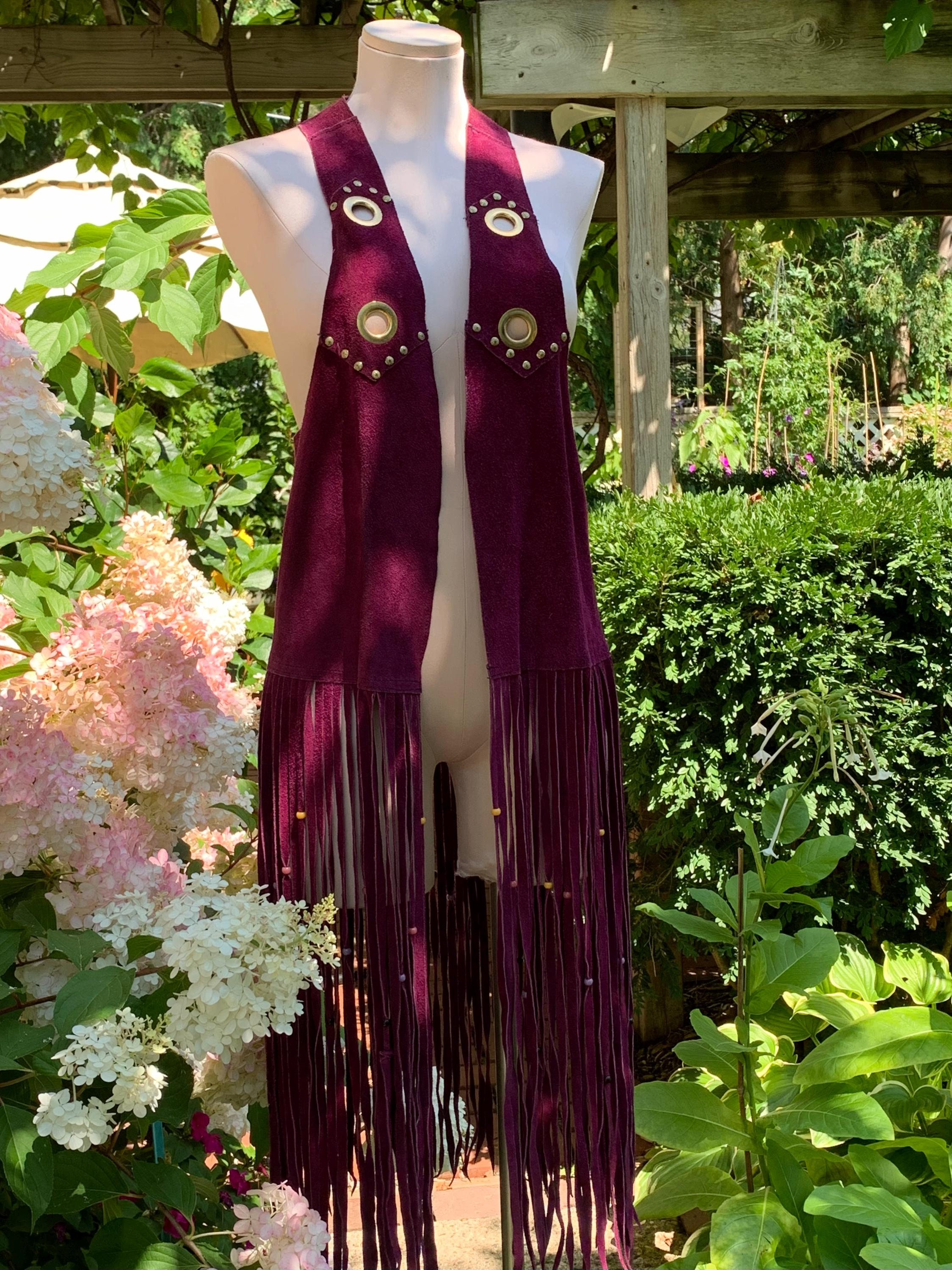Rare 1960 s Purple Fringe Vest Grommets Studs Super Long Fringe Purple Suede Jimi Hendrix Haight ashbury Vest Women s Medium Etsy Canada
