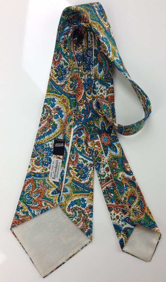 1950'S PAISLEY TIE - Vivid Colored Pattern - All … - image 4