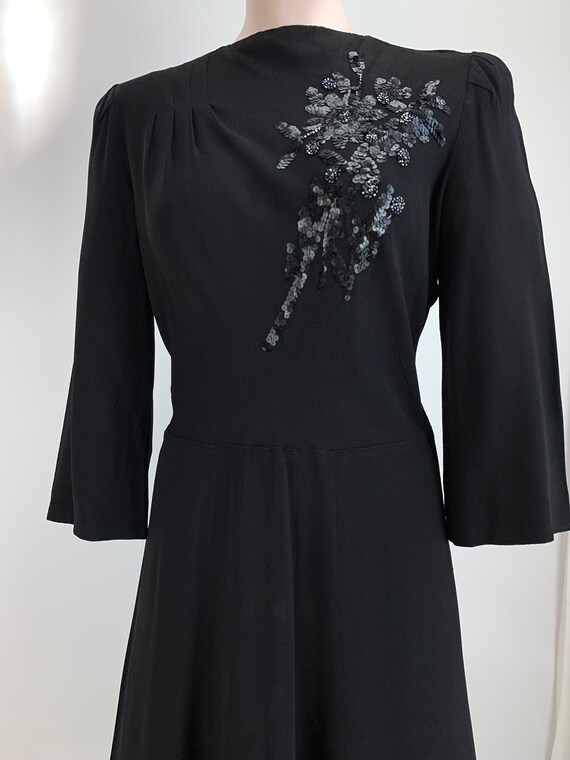 1940s Unlabeled Mixed Silk Crepe & Floral Silky Rayon 'Apron' Dress