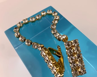 1950's Rhinestone Sweater Clip - Clear Prong Set Rhinestones - Sweater Guard