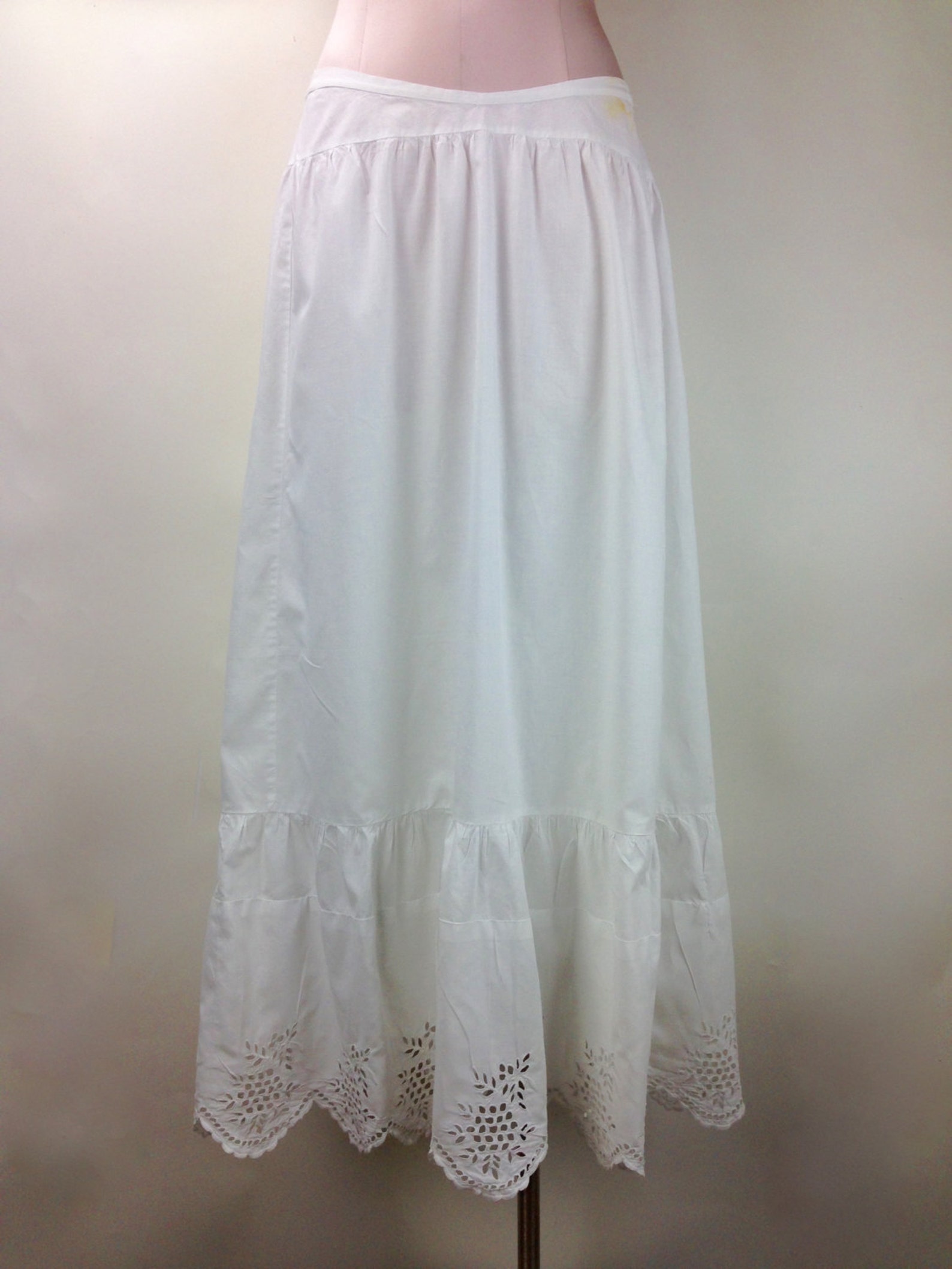 AUTHENTIC 1890'S Victorian Petticoat / Eyelet Lace Trim / | Etsy