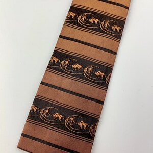 1960's MOD Tie Matador with Bull Novelty Print Top Drawer Fine Men's Wear Label All Silk Square-End Tie image 3