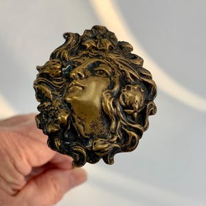ART NOUVEAU Hat Pin - Edwardian Era - Cast in Brass - Nice Vintage Patina - 1900 to perhaps 1914