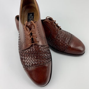 1960&#39;s Dress Shoes - Quality Brown Leather - Woven Leather Details - Made in Italy - Leather Lined - Men&#39;s Size 10M
