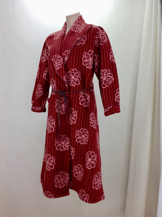 1930's BLANKET ROBE / BEACON Fabric / Deco Floral
