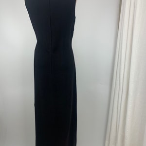 Vintage Mandarin Style Dress Nat Kaplau Couture Full Length Wiggle Dress Side Kick Pleat Size Medium to Large 34 inch Waist image 5