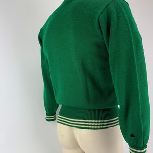 1965 Varsity Lettermans Sweater Embroidered W Patch V-Neck Pullover All Worsted Wool Men's Size Medium image 9