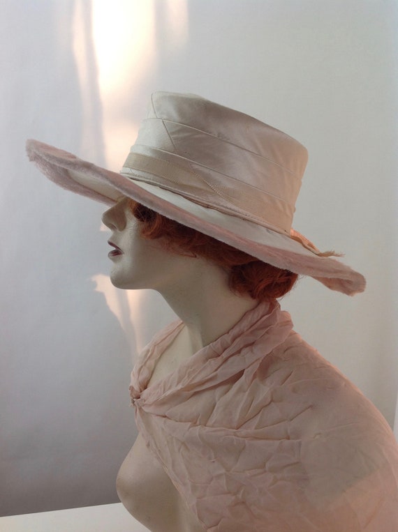 1900-1920's Silk FUR-FELT HAT - Authentic Vintage… - image 2