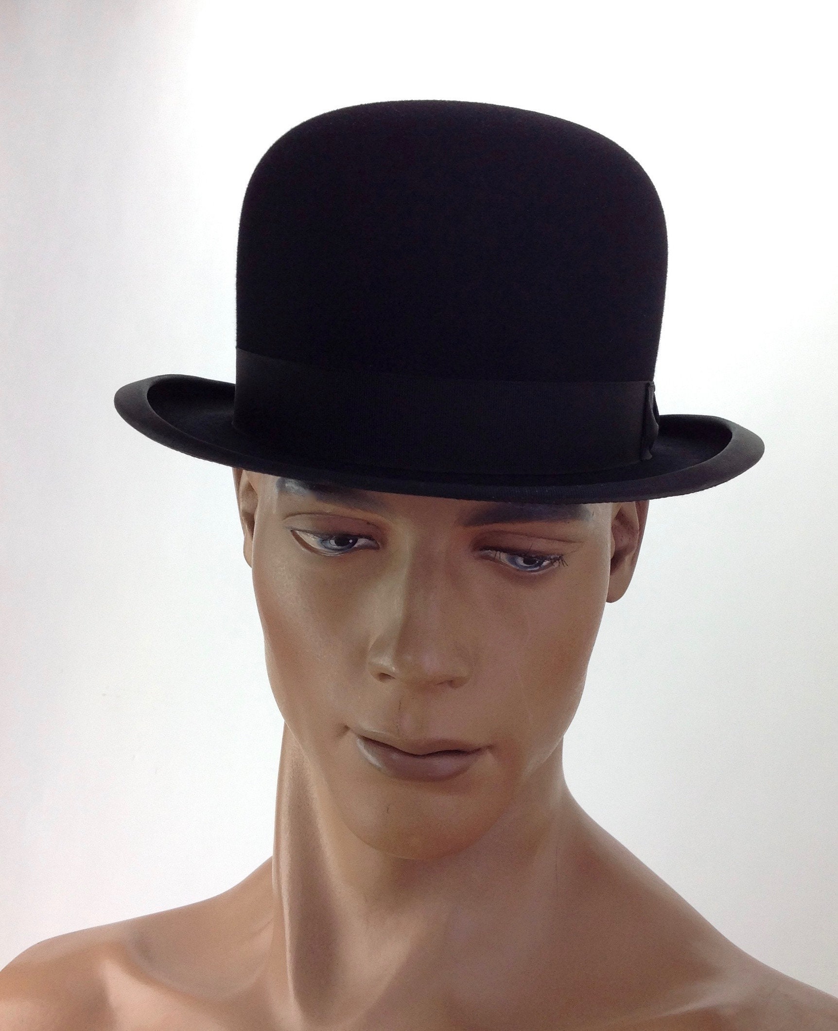Bowler Vintage Black Derby Hat 