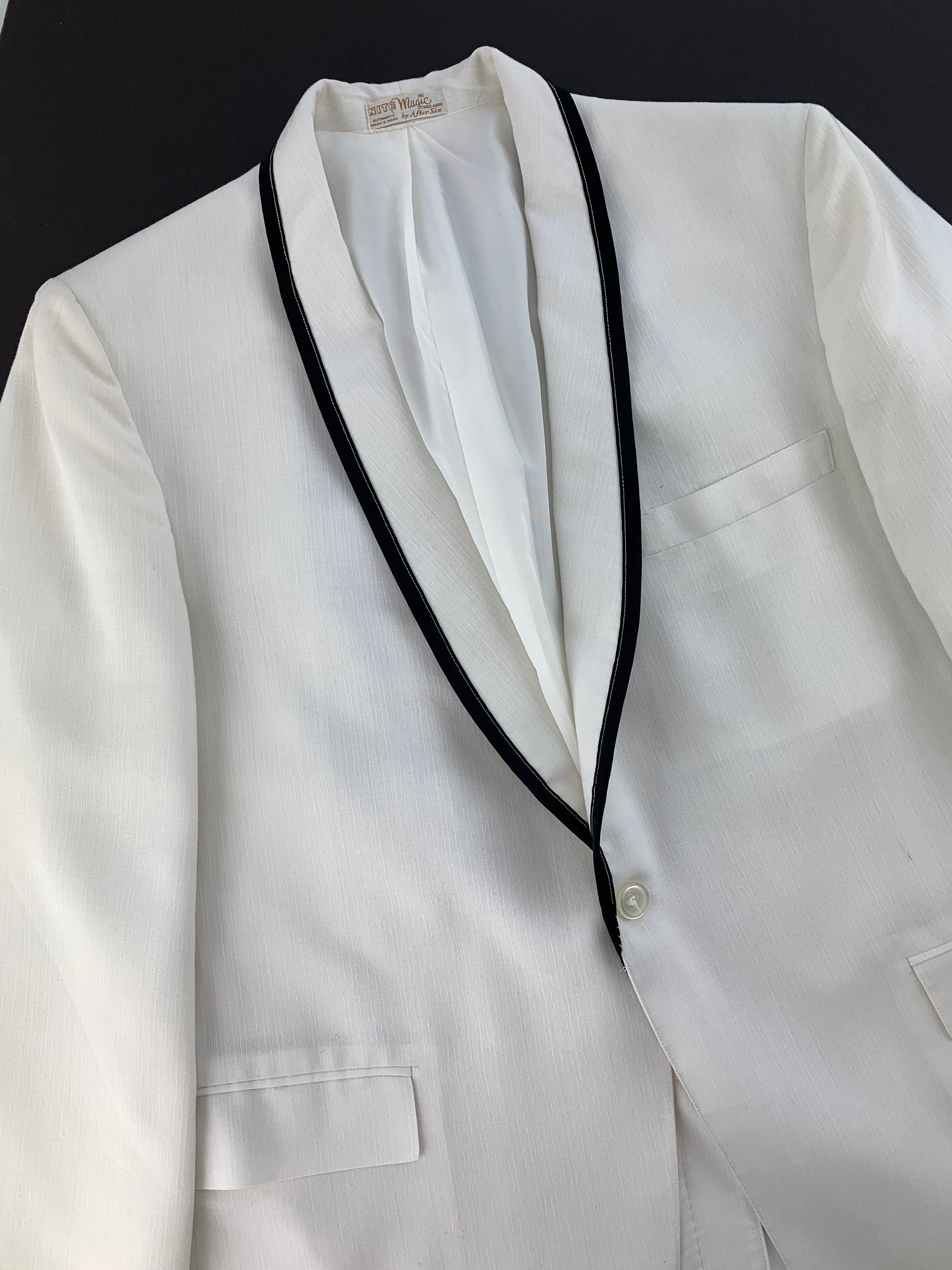 Early 1960s TUXEDO Jacket - NITE MAGIC by After Six - White