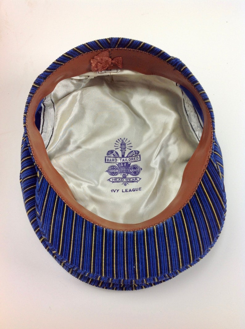 1950'S-60'S NEWSBOY CAP Cotton Corduroy Satin | Etsy
