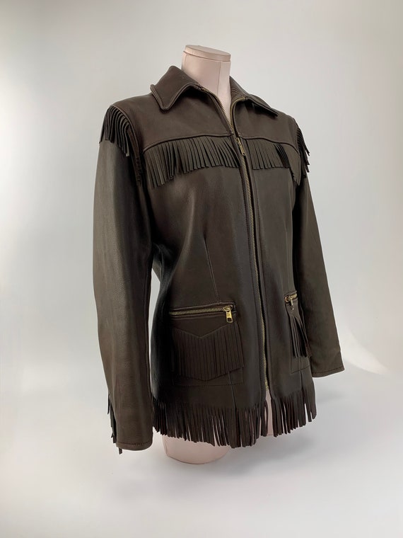 1950's Buckskin Jacket - Deep Brown Buckskin - Wrap-a… - Gem