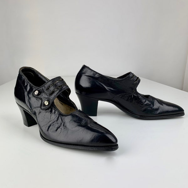 1910-1920's Mary Jane Ankle Strap Heels -Quality Leather - Excellent Vintage Condition - Vintage Dead Stock - Women's Size 5 Narrow