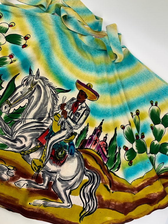 1950's Mexican Full Circle Skirt - Hand Painted D… - image 2