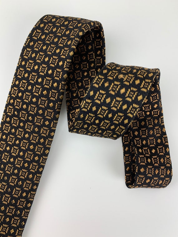 1950'S-60'S Silk Tie - Interesting Check Pattern -