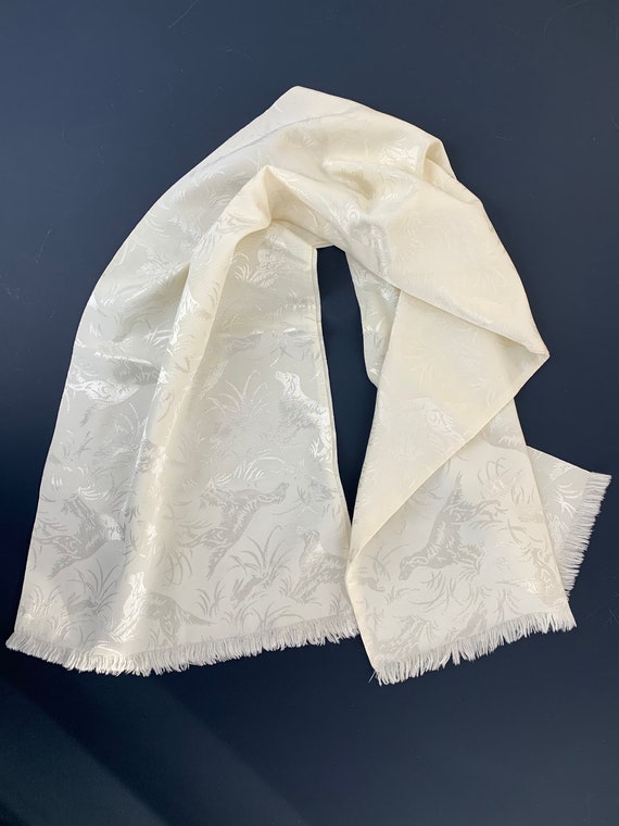 mens white silk dress scarf La Scala