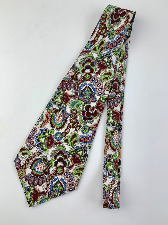 1940's-Early 50's Paisley Tie - Vivid Colorful Pri