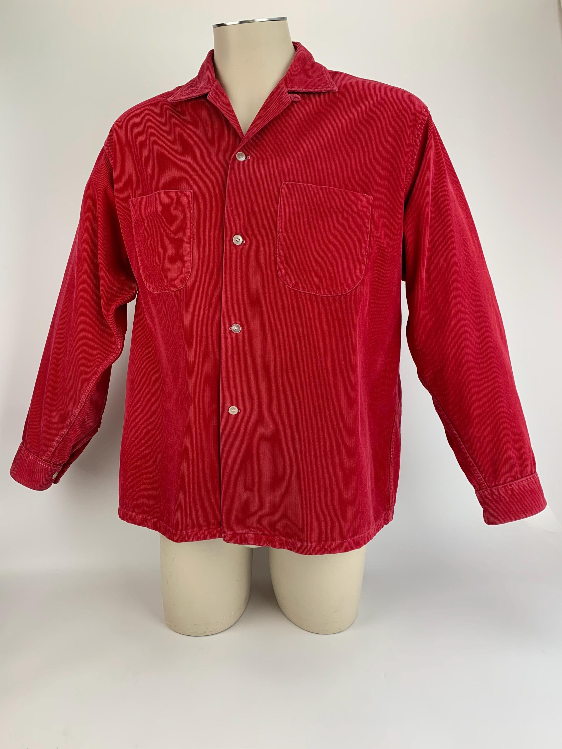 1950's Red Corduroy Shirt - PENNEY'S TOWNCRAFT - All Cotton 1950's Red Corduroy Shirt - PENNEY'S TOWNCRAFT - All Cotton