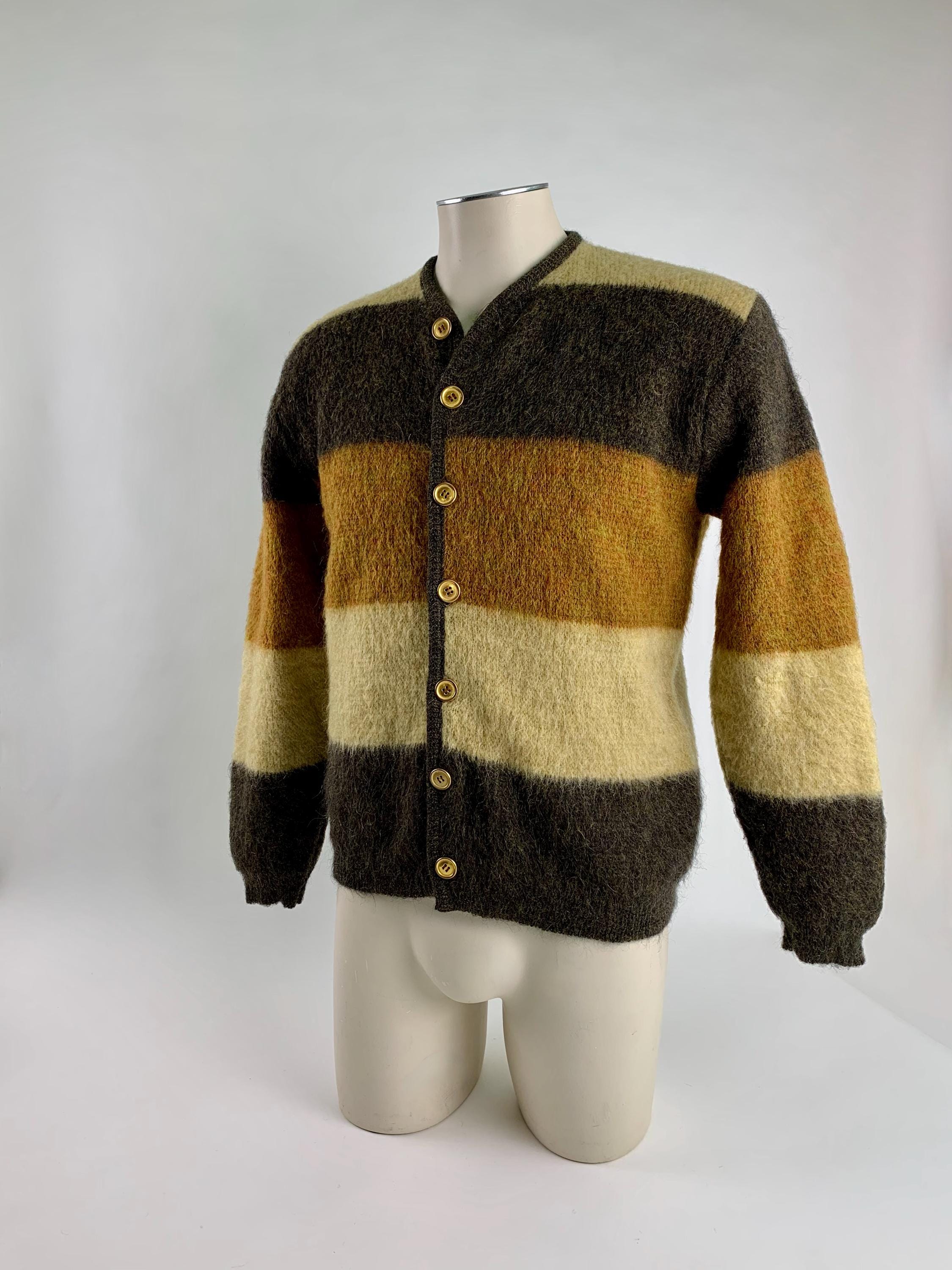 トップス 60s Jockey mohair cardigan 1960'S MOHAIR Cardigan - by JOCKEY - Mohair and Wool - Wide