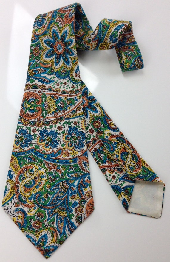 1950'S PAISLEY TIE - Vivid Colored Pattern - All … - image 3