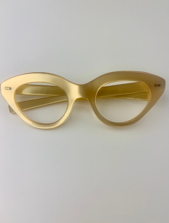 Vintage 1950'S Cat Eye Glasses - Light Gold Color… - image 10