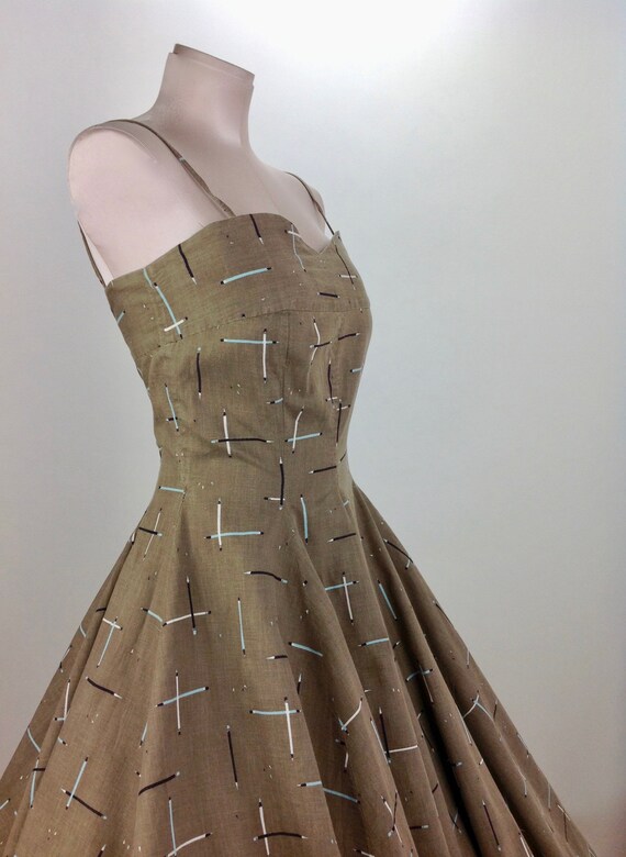 1950'S Spaghetti Strapped Dress - PENCIL NOVELTY … - image 7