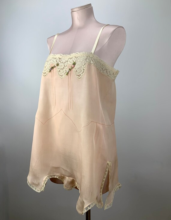 1920'S Teddie - All Silk with Fine Lace Details -… - image 9