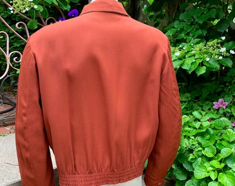 1950's Reversible Ricky Jacket - Rusty Brown Gabardine to Caramel