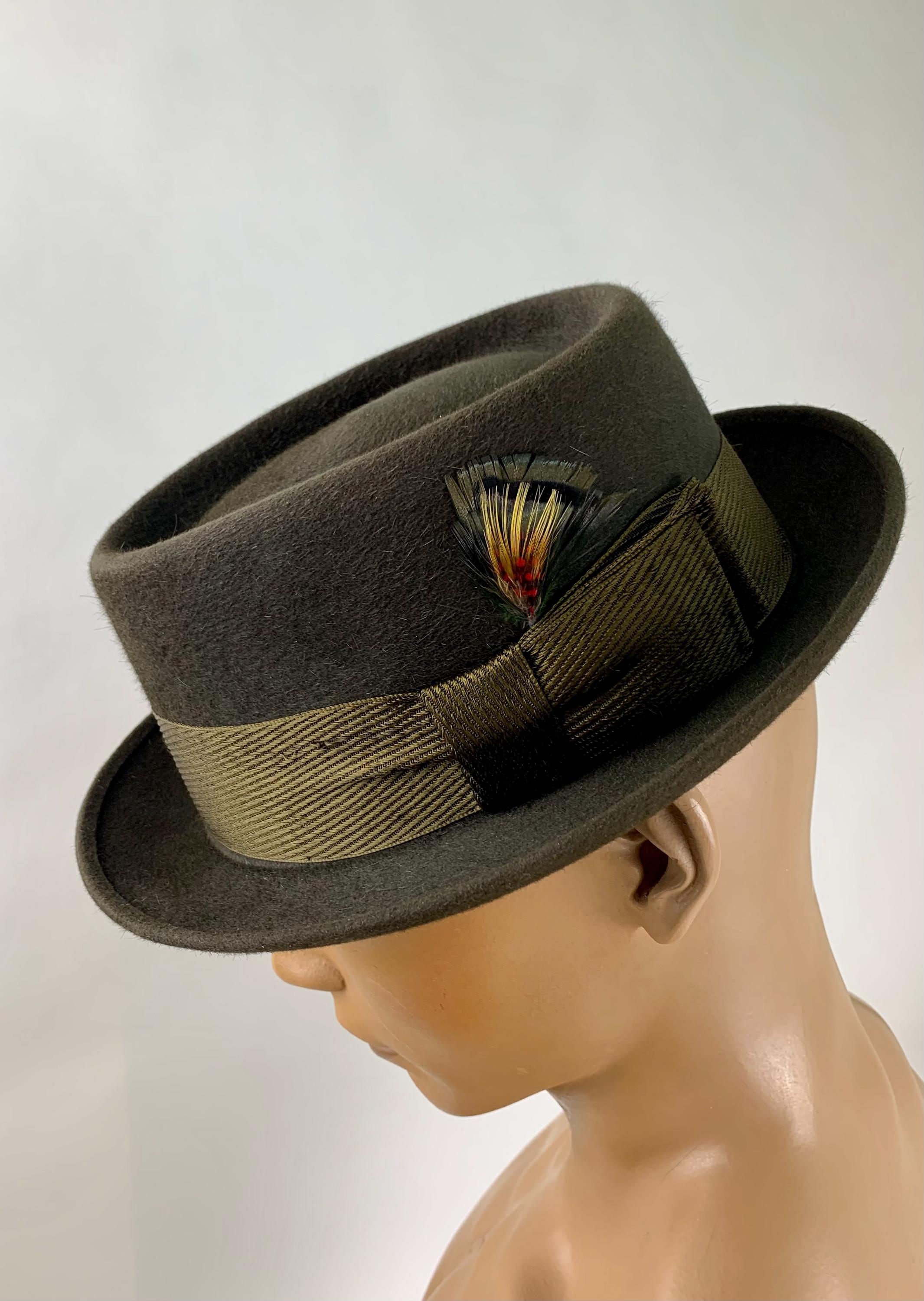 Cappello Pork Pie Grigio Unisex &ndash; 59 Cm Taglia Grande &ndash; Stile Ska &ndash; Thorness