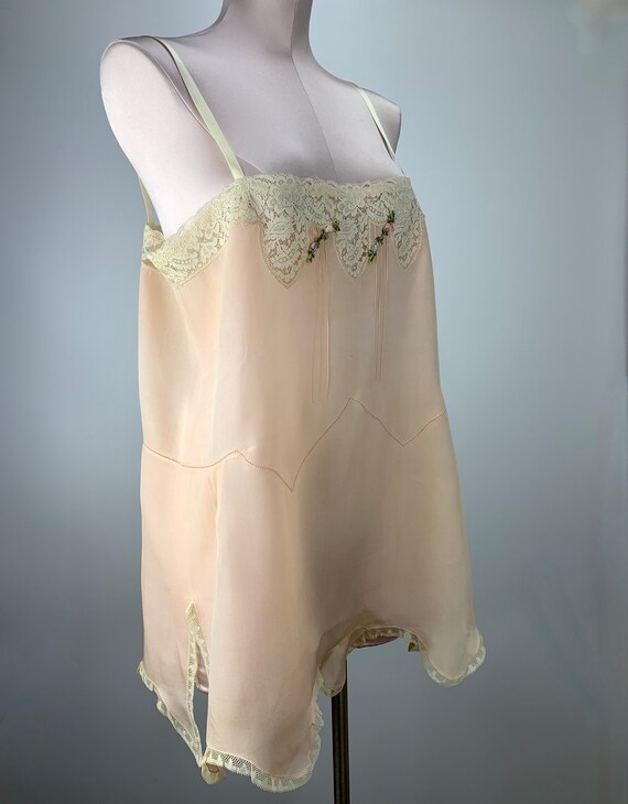 1920'S Teddie - All Silk with Fine Lace Details -… - image 2