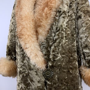 Rare Find 1920's Faux Fur Coat with Natural Fur Trim Cocoon Fur Wrapped Great Gatsby Size Small plus some image 4