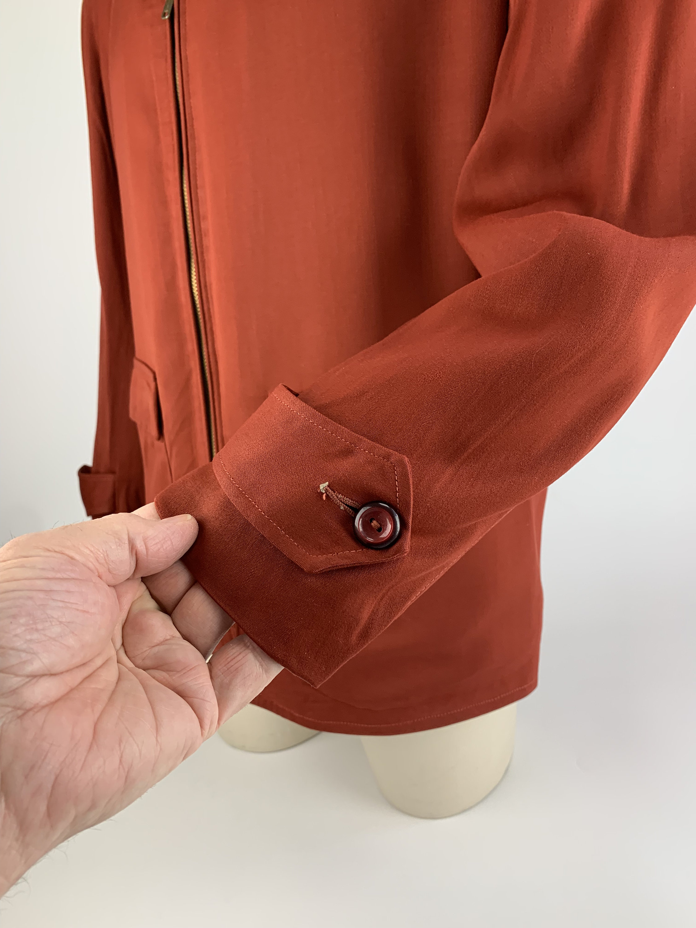 60’s Rayon Gabardine Jacket 1940's Gab Jacket - Rayon Gabardine - Satin Lined - Low Flap