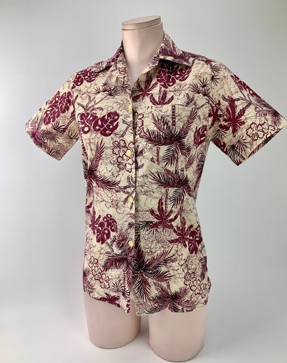 Camisa hawaiana para mujer de los anos 60 Todo algodon Estampado tropical Bolsillo de parche Botones vintage geniales Talla mediana para mujer Etsy Mexico