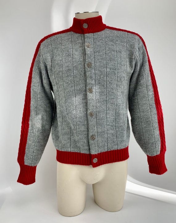 1960's MOD Ski Sweater - PURITAN Label - Gray wit… - image 5